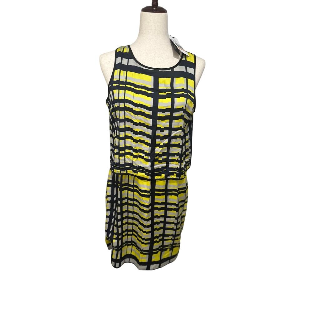 Kenneth Cole New York Citron Combo Dress Yellow Black White Size Small Nwt